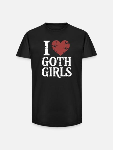 I Heart Goth Girls - Long Fit Men's T-Shirt - black