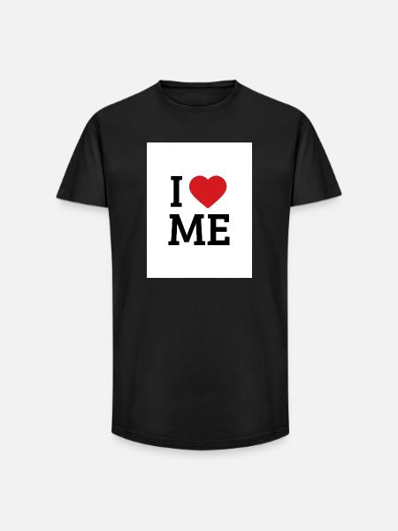 I Love Me Heart – Self-Love - Long Fit Men's T-Shirt - black