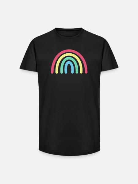 Rainbow - Long Fit Men's T-Shirt - black