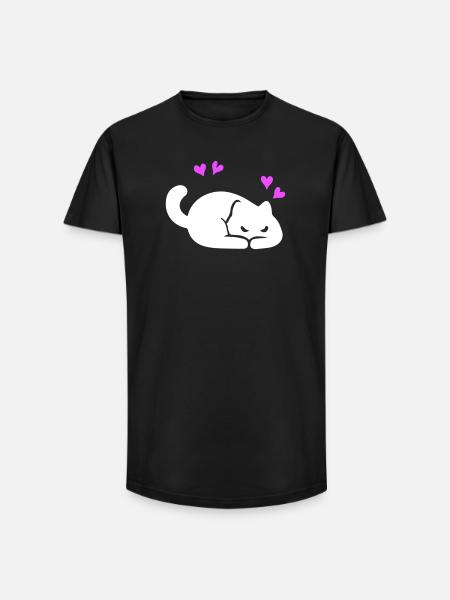 Cat Love - Long Fit Men's T-Shirt - black