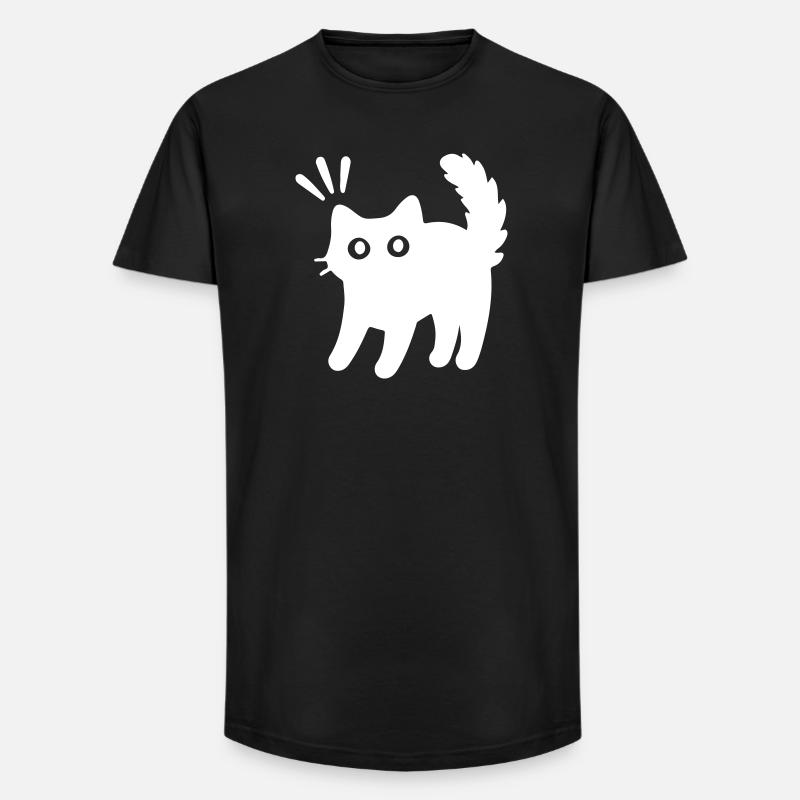 Kater Katze - Long Fit Männer T-Shirt - Schwarz