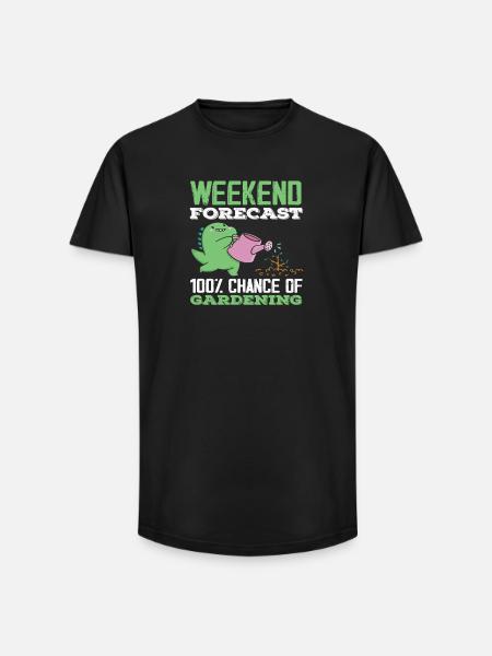Wochenendvorhersage Gartenarbeit Gärtner - Long Fit Männer T-Shirt - Schwarz