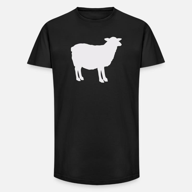 Schaf-Silhouette - Long Fit Männer T-Shirt - Schwarz