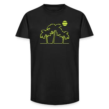Palm Trees Beach Island - Long Fit Men's T-Shirt - black - Front - AI Model Male 185 light (185cm)