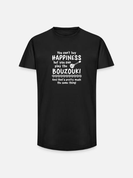 Bouzouki Hellas Happiness Greek Music Fun - Long Fit Men's T-Shirt - black
