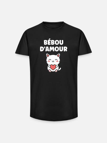 Liebe Beboo Katzenherz - Long Fit Männer T-Shirt - Schwarz