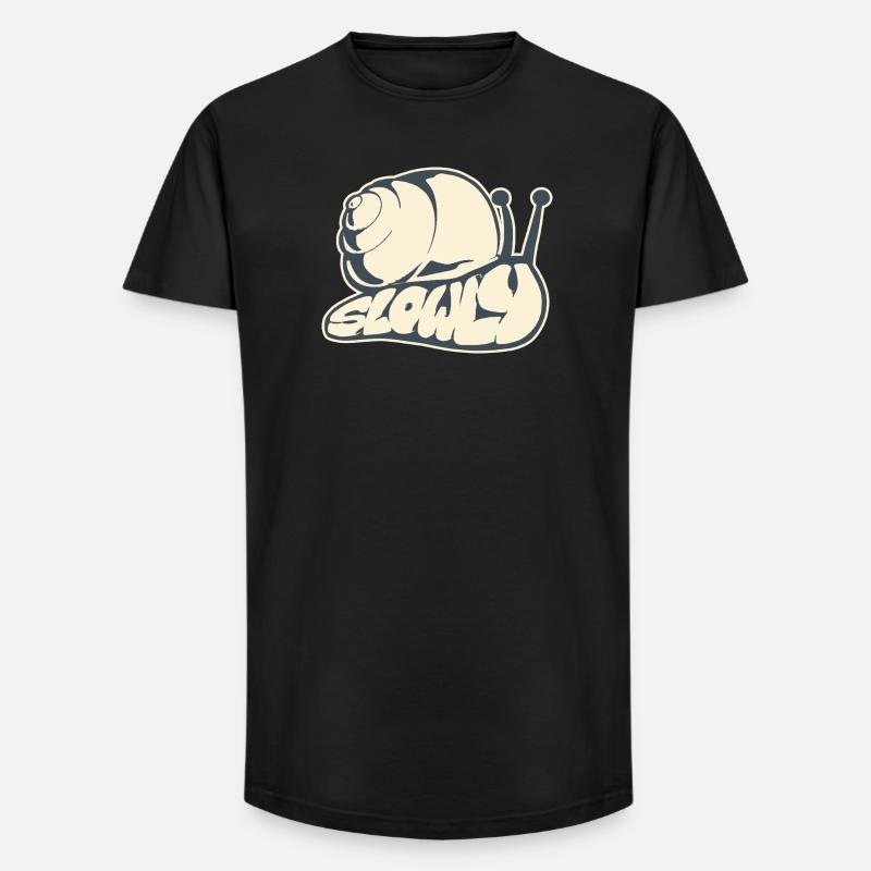 Langsam, gezeichnetes Wort (V2) - Long Fit Männer T-Shirt - Schwarz