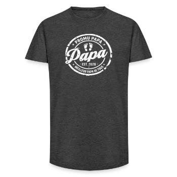 Promu Papa 2026 – Meilleur Papa de Tous - T-shirt coupe longue homme - charbon - Devant - AI Model Male 185 light (185cm)