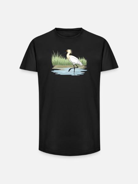 Löffler Loeffler Platalea leucorodia - Long Fit Men's T-Shirt - black