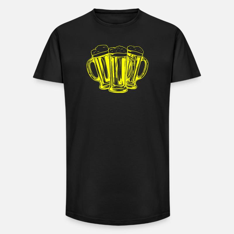 Bier Biergläser Anstoßen - Long Fit Männer T-Shirt - Schwarz