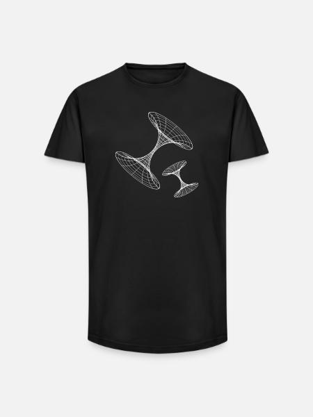 Wireframe Vortex Geometry - Long Fit Men's T-Shirt - black