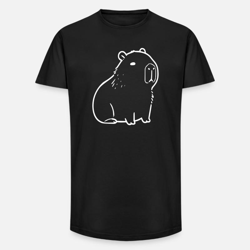 Capybara capybara blanc - T-shirt coupe longue homme - noir