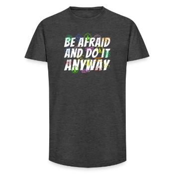 Passport Travel Stamp World Travel Gift - Long Fit Men's T-Shirt - charcoal grey - Front - AI Model Male 185 light (185cm)