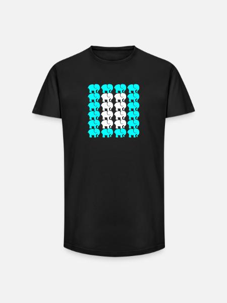 Éléphant - T-shirt coupe longue homme - noir