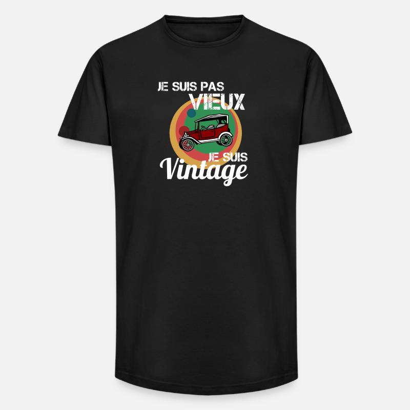 Ich bin kein altes Oldtimer-Auto - Long Fit Männer T-Shirt - Schwarz