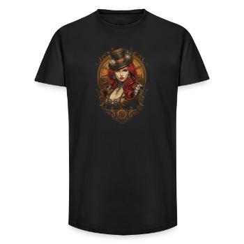 Steam Punk Schöne Frauen Steampunk - Long Fit Männer T-Shirt - Schwarz - Vorne - AI Model Male 185 light (185cm)