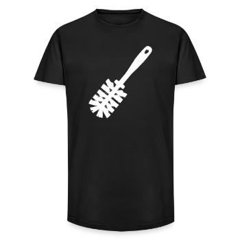 Toilet Brush Icon Toilet Cleaning Vector - Long Fit Men's T-Shirt - black - Front - AI Model Male 185 light (185cm)