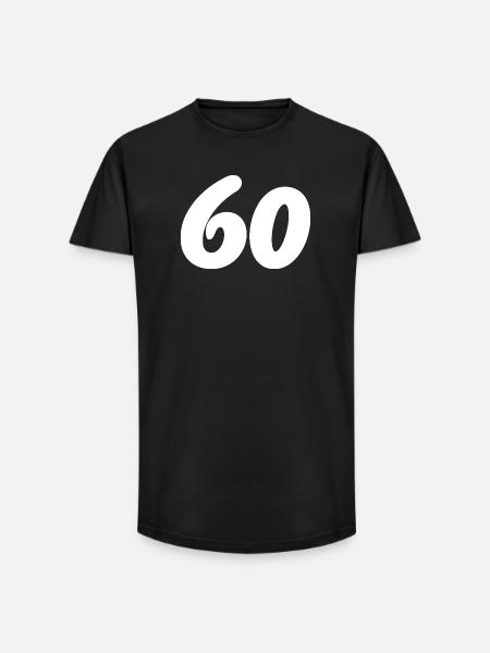 60. 60 ÅR. 60 ÅRS JUBILÆUM. 60-ÅRS FØDSELSDAG. - Long fit herre T-shirt - sort