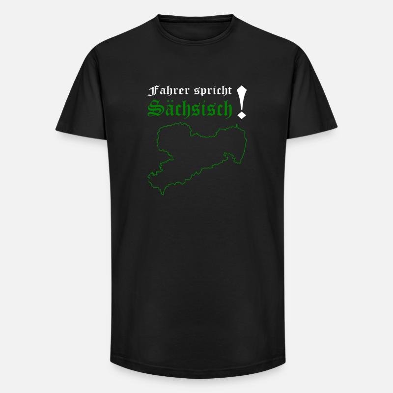 Sachse Sächsischer Dialekt Sachsen - Long Fit Männer T-Shirt - Schwarz
