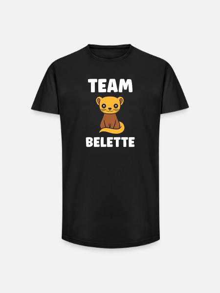 Team Belette Chaton Mascot - T-shirt coupe longue homme - noir