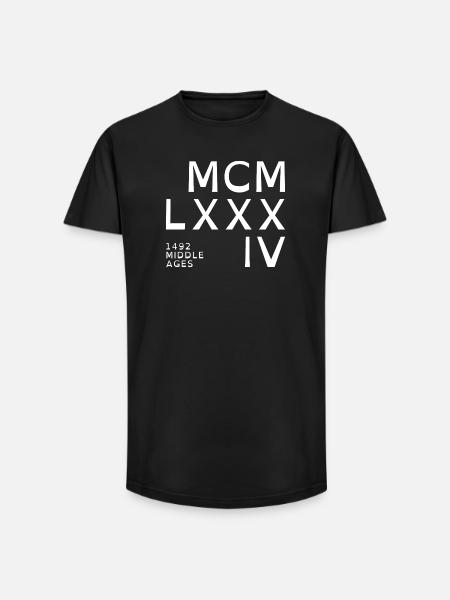 1984_COMPANY_white - Long Fit Men's T-Shirt - black