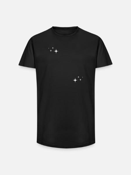 Funkeln Glitzer Sterne - Long Fit Männer T-Shirt - Schwarz