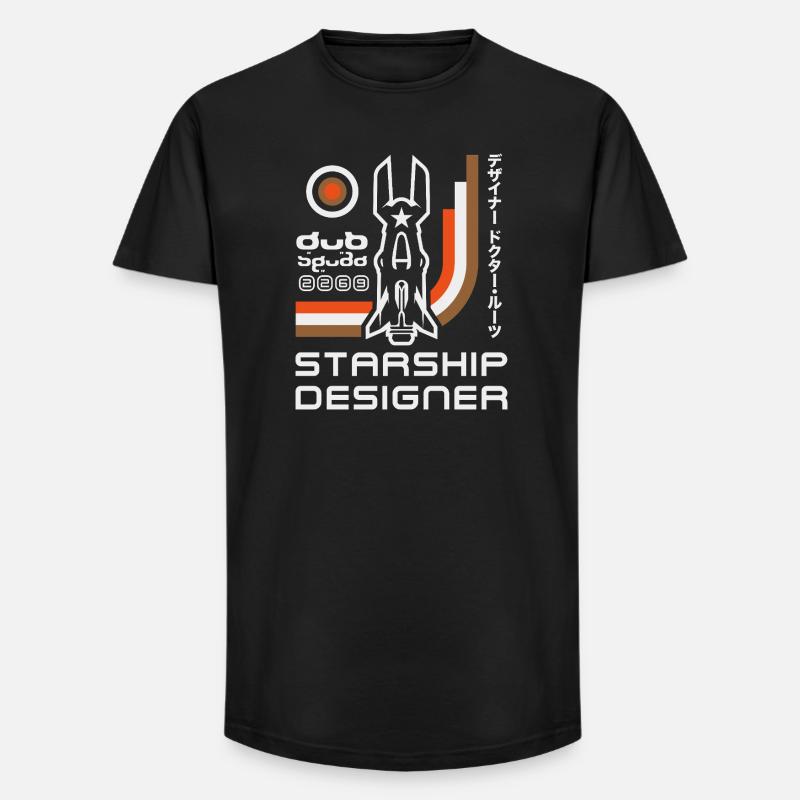 Designer des Retro-Raketenraumschiffs - Long Fit Männer T-Shirt - Schwarz