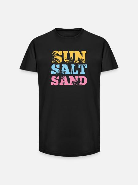 Summertime - Sun Salt and Sand - Long Fit Men's T-Shirt - black