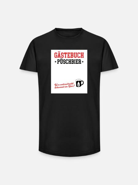Guestbook Püschbier Babyshower Pullerparty New Papa - Long Fit Men's T-Shirt - black