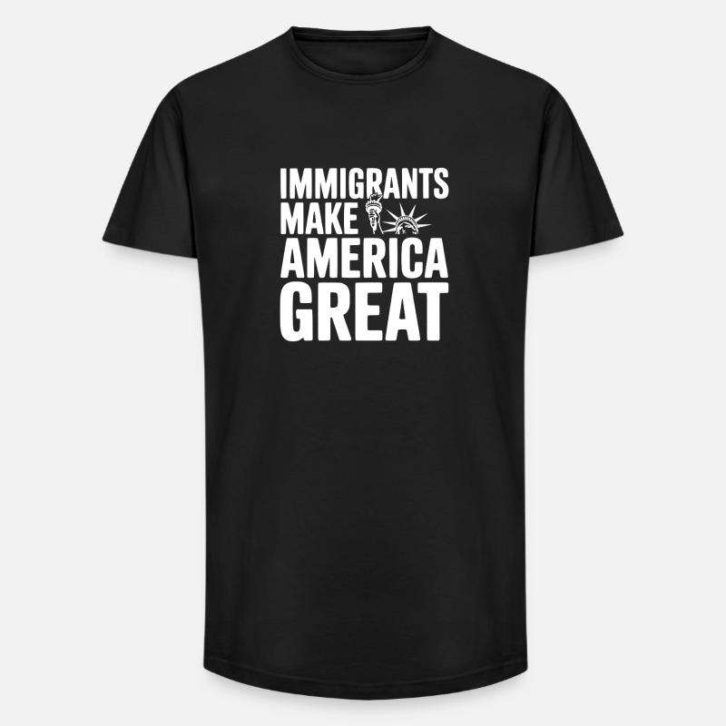Einwanderer - Long Fit Männer T-Shirt - Schwarz