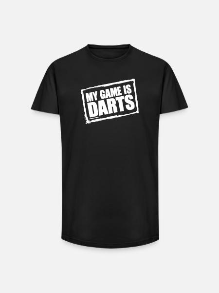 Darts Fun-hettegenser og -skjorte for ekte dartfans - T-skjorte herre med lang passform - svart