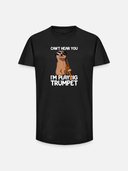 Je ne t’entends pas, trompettiste - T-shirt coupe longue homme - noir