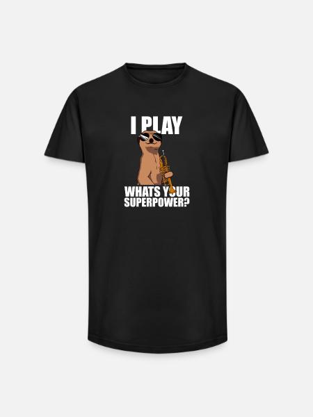 I play trumpet player - Long Fit Men's T-Shirt - black