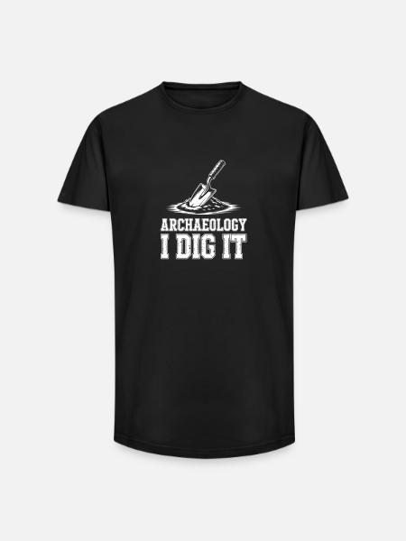 Archaeology I Dig It - Long Fit Men's T-Shirt - black