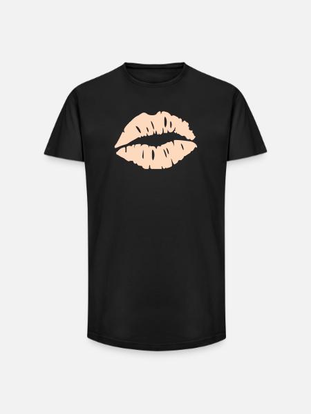 Lips Silhouette - Long Fit Men's T-Shirt - black