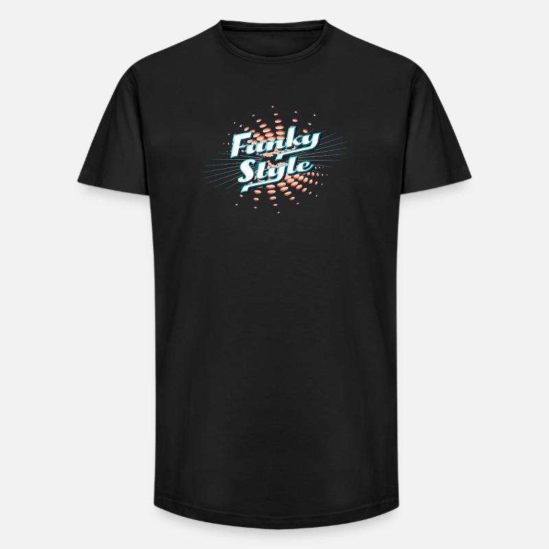 Funky Style Neon Explosion - Long Fit Men's T-Shirt - black
