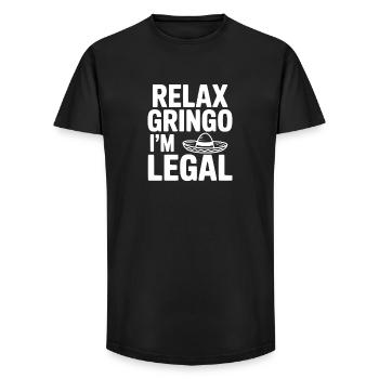 Relax Gringo I'm Legal - Long Fit Men's T-Shirt - black - Front - AI Model Male 185 light (185cm)