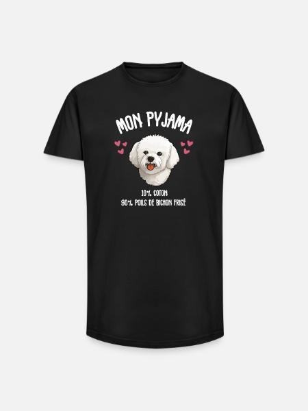 Pyjama Poils de Bichon - T-shirt coupe longue homme - noir