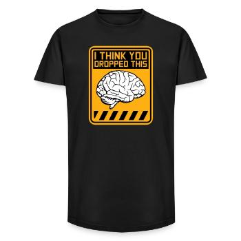 I Think You Dropped This Brain Sarcasm Humor - Long Fit Men's T-Shirt - black - Front - AI Model Male 185 light (185cm)