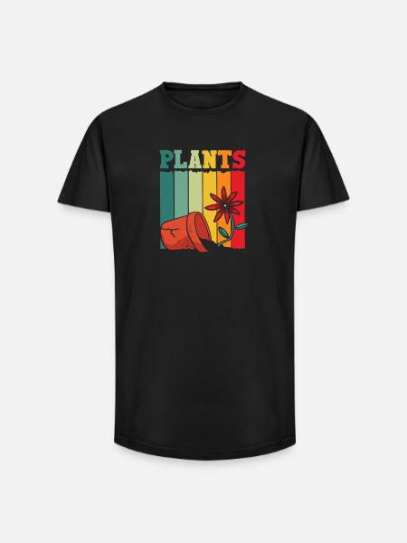 Plants Lover Jardinage Rétro - T-shirt coupe longue homme - noir