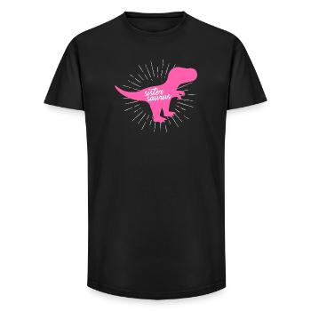 Art des frères et sœurs du dinosaure rose Sistersaurus - T-shirt coupe longue homme - noir - Devant - AI Model Male 185 light (185cm)