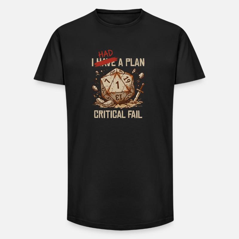 Échec critique – J’avais un plan cube - T-shirt coupe longue homme - noir