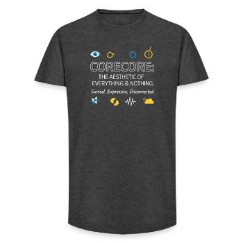 Corecore The Aesthetic of Everything Collage - Long Fit Männer T-Shirt - Anthrazit - Vorne - AI Model Male 185 light (185cm)