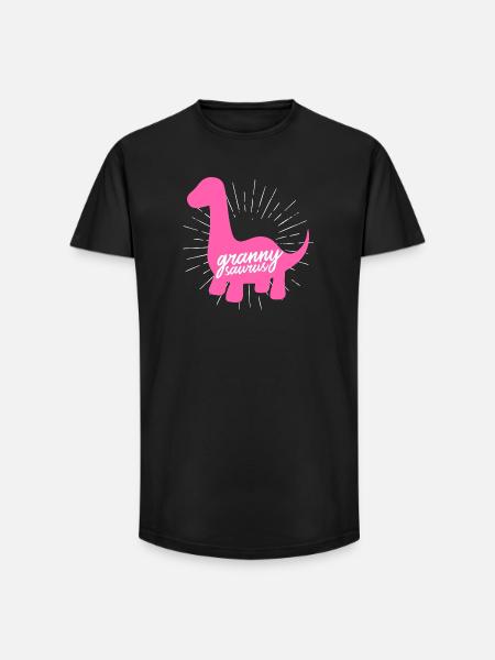 Grannysaurus Lustige rosa Dinosaurier-Großmutter - Long Fit Männer T-Shirt - Schwarz