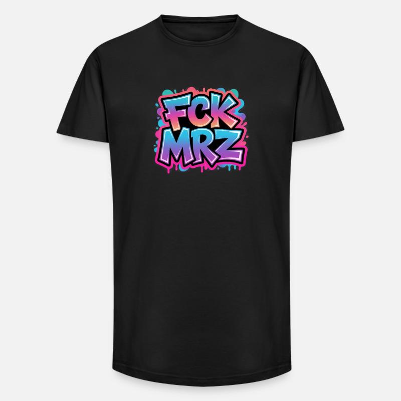 FCK MRZ - Anti CDU Meme - Long Fit Männer T-Shirt - Schwarz