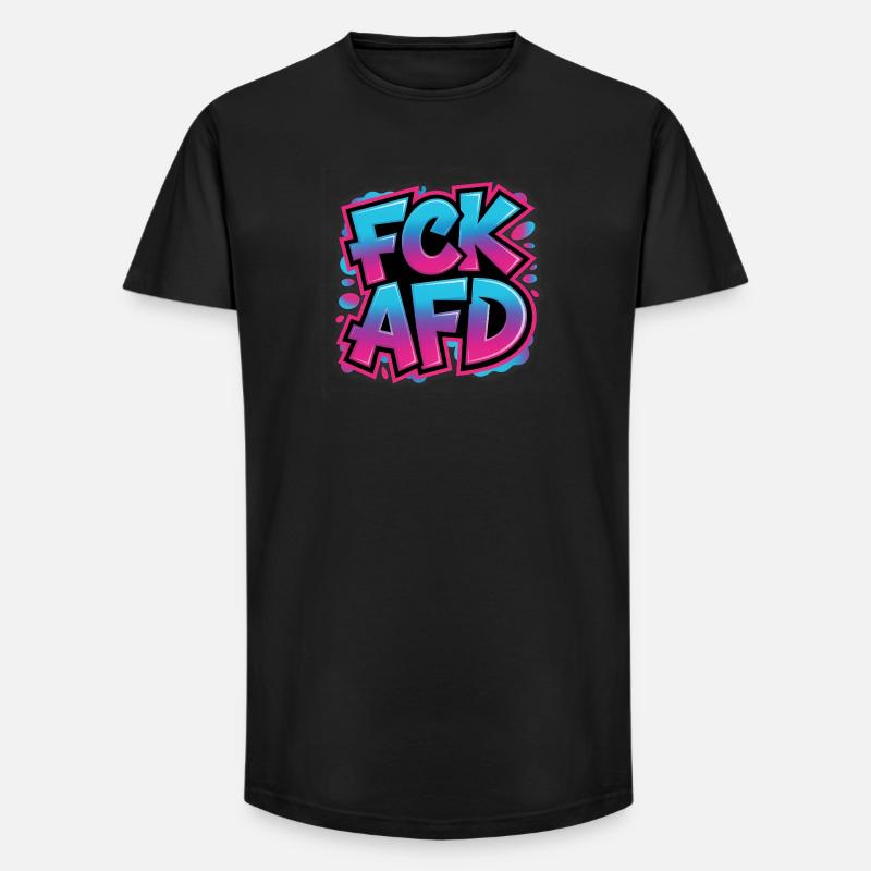 FCK AFD - Antifa Tee - Long Fit Männer T-Shirt - Schwarz