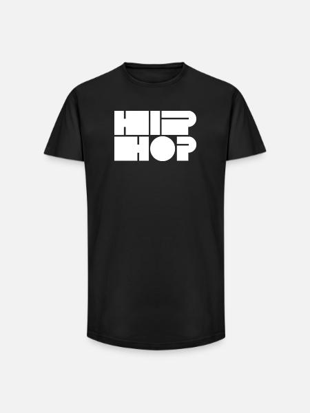 Hip-Hop-Blocktypografie - Long Fit Männer T-Shirt - Schwarz