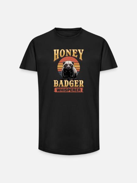 Funny Honey Badger - Long Fit Männer T-Shirt - Schwarz