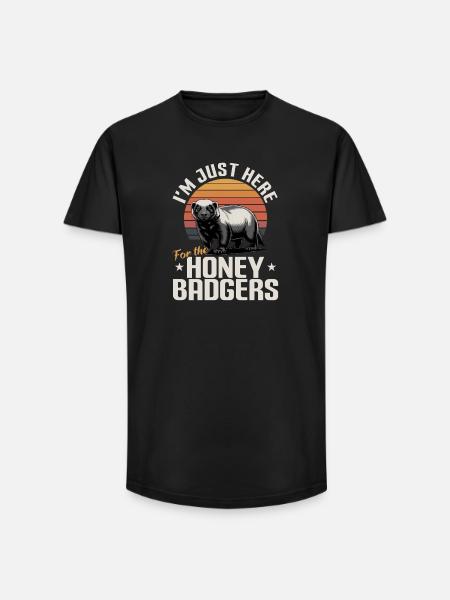 Funny Honey Badger - Long Fit Männer T-Shirt - Schwarz