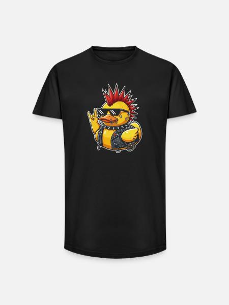Punkente mit Spike-Sonnenbrille - Long Fit Männer T-Shirt - Schwarz